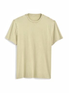 Three Dots Pale Yellow/Lime Short Sleeve Crew Tee